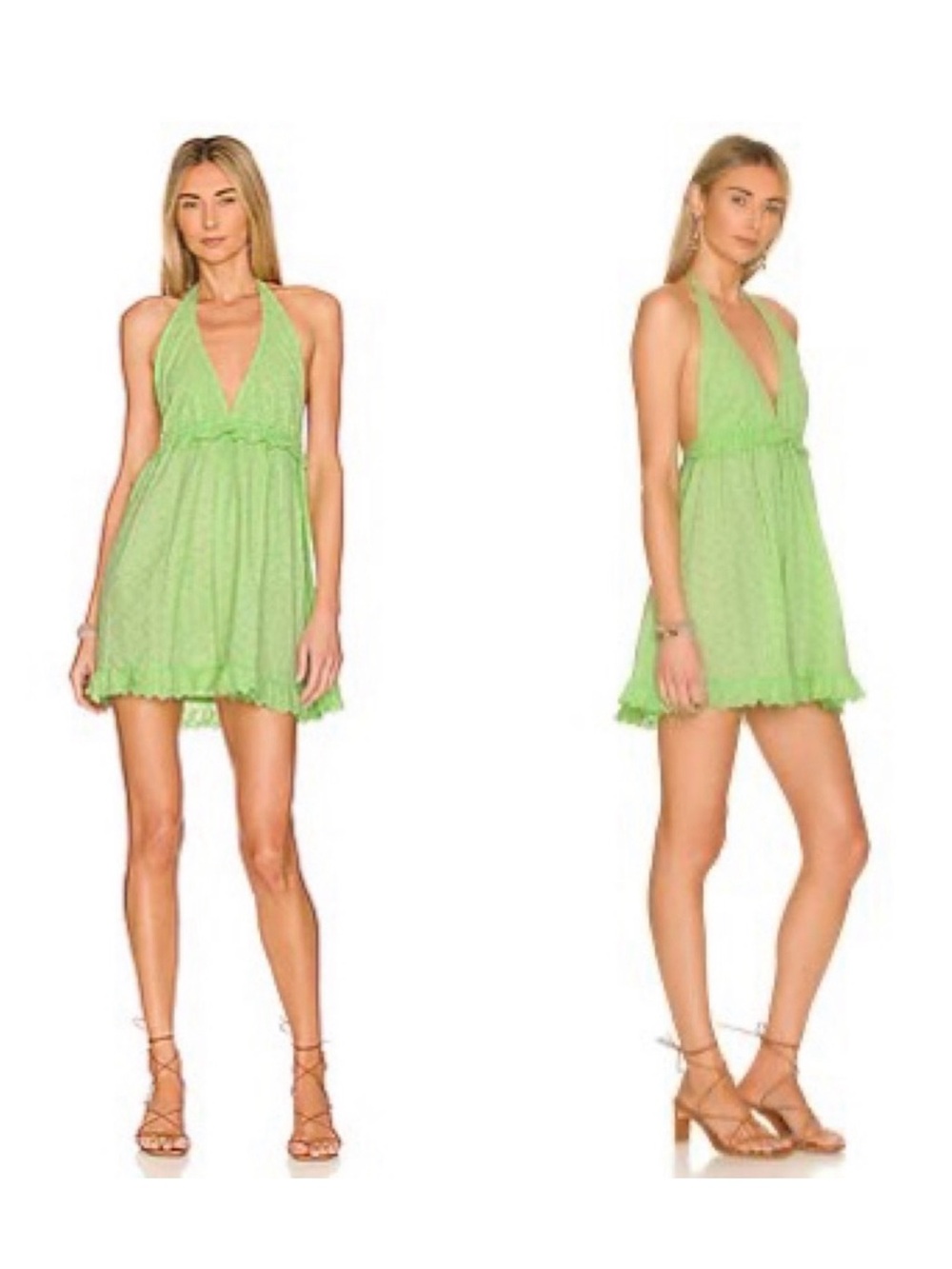 Tularosa Lime Halter Mini Dress